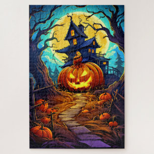 Happy Halloween   Niedliches Spuk Haus Puzzle