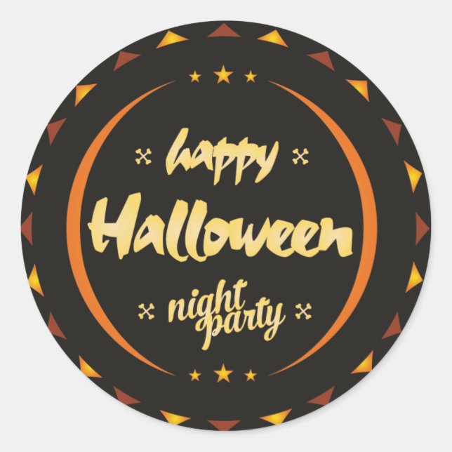 Happy Halloween Night Party Aufkleber (Vorderseite)