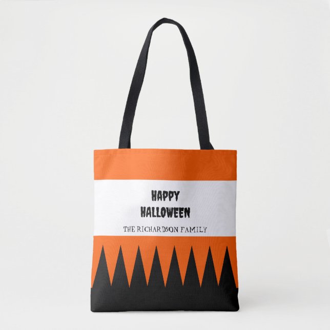 Happy Halloween Orange Black Personalisiert (Vorderseite)