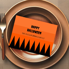 Happy Halloween Orange Black Personalisiert Feiertagspostkarte