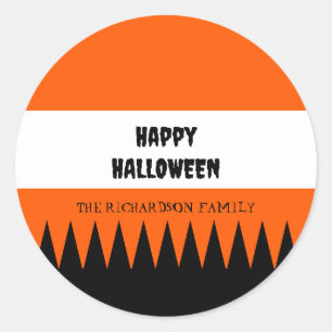 Happy Halloween Orange Black Personalisiert Runder Aufkleber