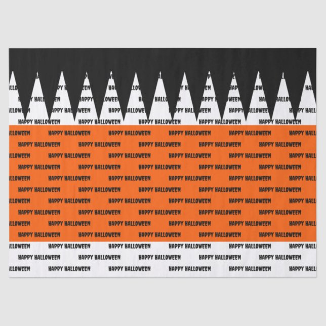 Happy Halloween Orange Black Personalisiert Seidenpapier (Vorderseite)