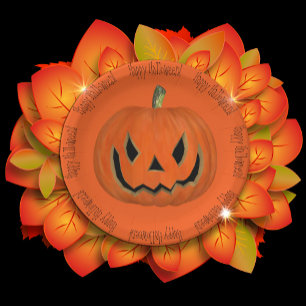 Happy Halloween Orange Jack Pumpkin Face Party Pappteller