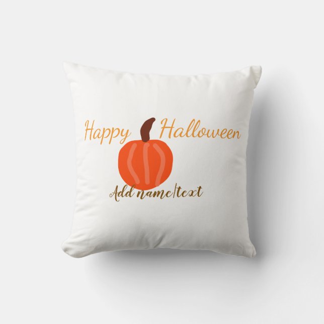 Happy Halloween orange pumpink fall orange brown  Kissen (Vorderseite)
