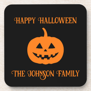 Happy Halloween Orange Pumpkin Untersetzer