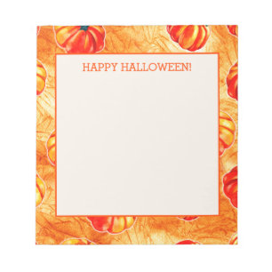 Happy Halloween Orange Pumpkins Notizblock