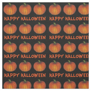 Happy Halloween Orange und Black Pumpkin Patch Stoff