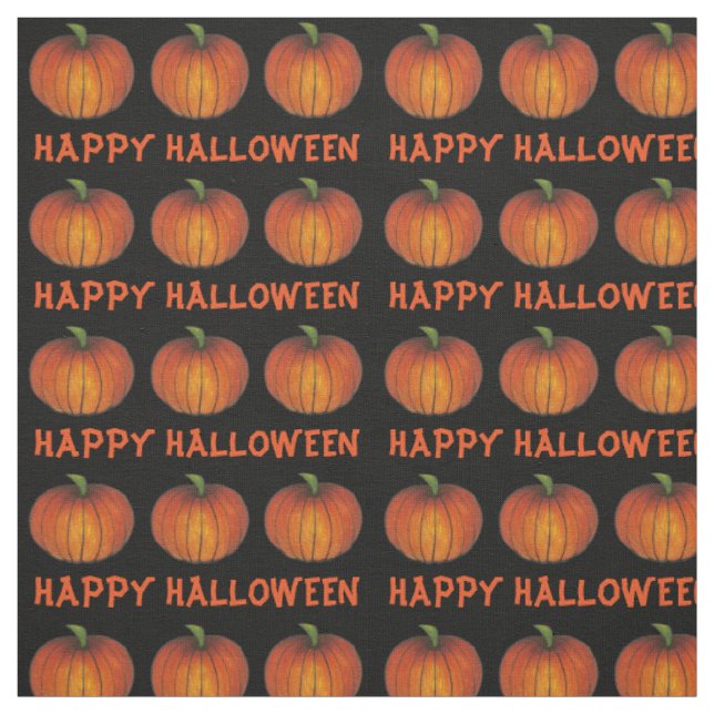 Happy Halloween Orange und Black Pumpkin Patch Stoff (Muster)