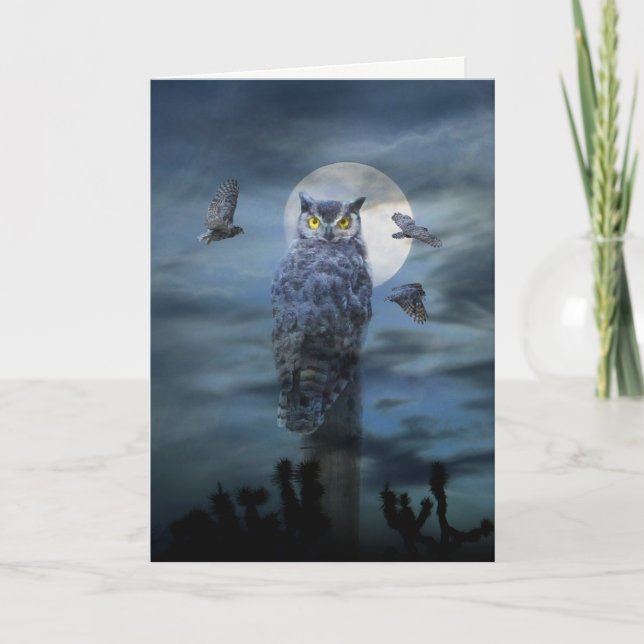 Happy Halloween Owl Cards Karte (Vorderseite)