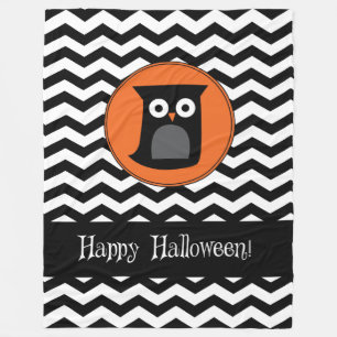 Happy Halloween Owl Fleecedecke