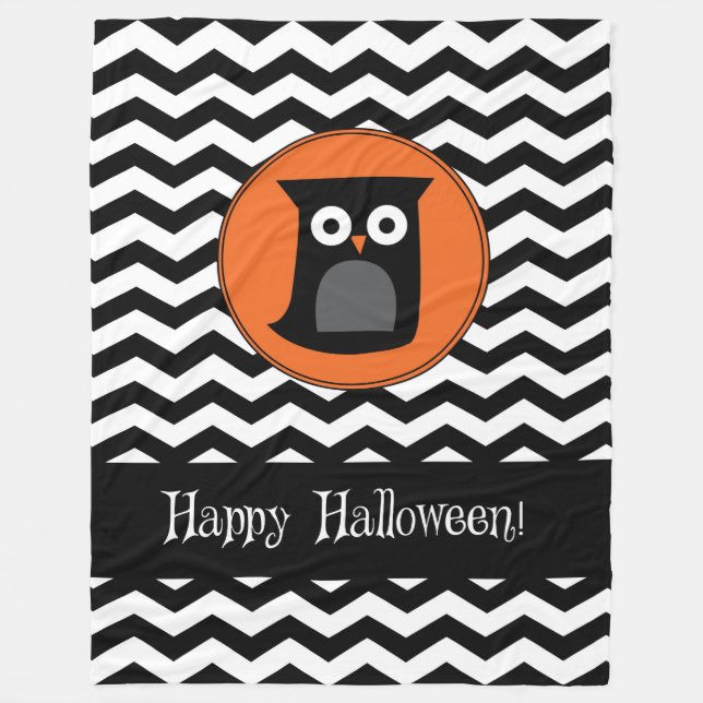 Happy Halloween Owl Fleecedecke (Vorderseite)