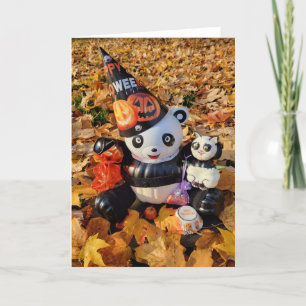 Happy Halloween Panda und Kitten Trick oder Treat Feiertagskarte