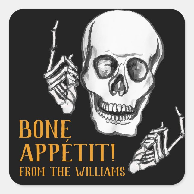 Happy Halloween Papa Witz Quadratischer Aufkleber (Vorderseite)