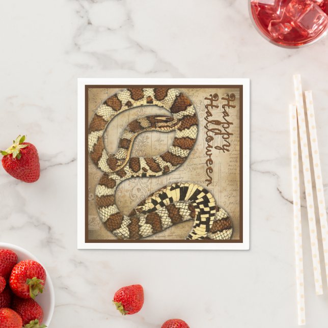 Happy Halloween Paper Napkins mit Schlangen Serviette (Beispiel)