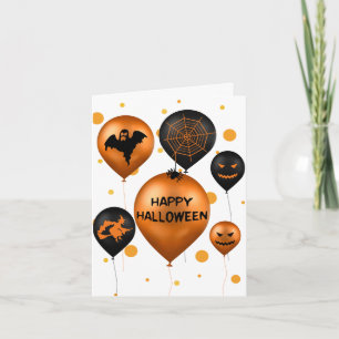 Happy Halloween Party Balloons Card Karte