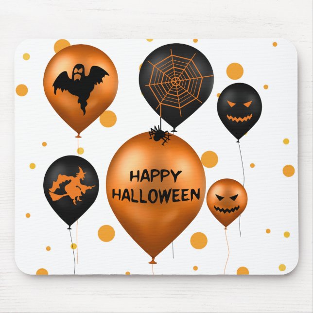 Happy Halloween Party Balloons Mousepad (Vorne)