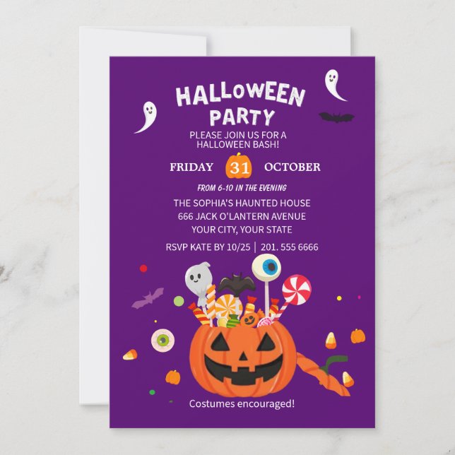 Happy Halloween Party Einladung (Vorderseite)