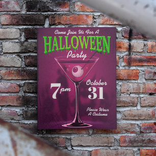 Happy Halloween   Party Einladung Martini Glass