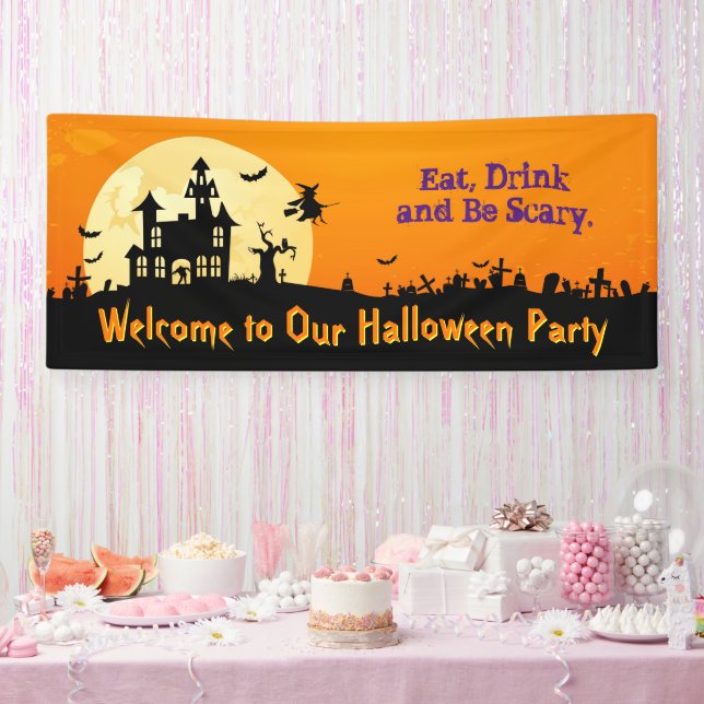 Happy Halloween Party - essen, trinken und Beängst Banner (Party)