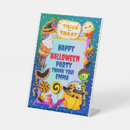 Happy Halloween Party gefüllt mit Trick oder Lecke Sockelschild