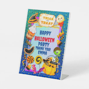 Happy Halloween Party gefüllt mit Trick oder Lecke Sockelschild