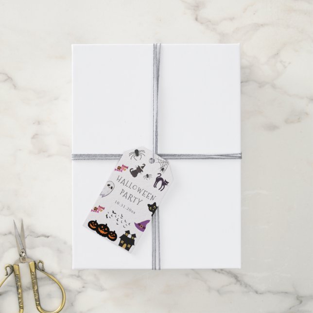 Happy Halloween Party Geschenkanhänger (Mit Garn)