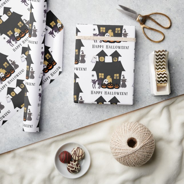 Happy Halloween Party Geschenkpapier (Kunsthandwerk)