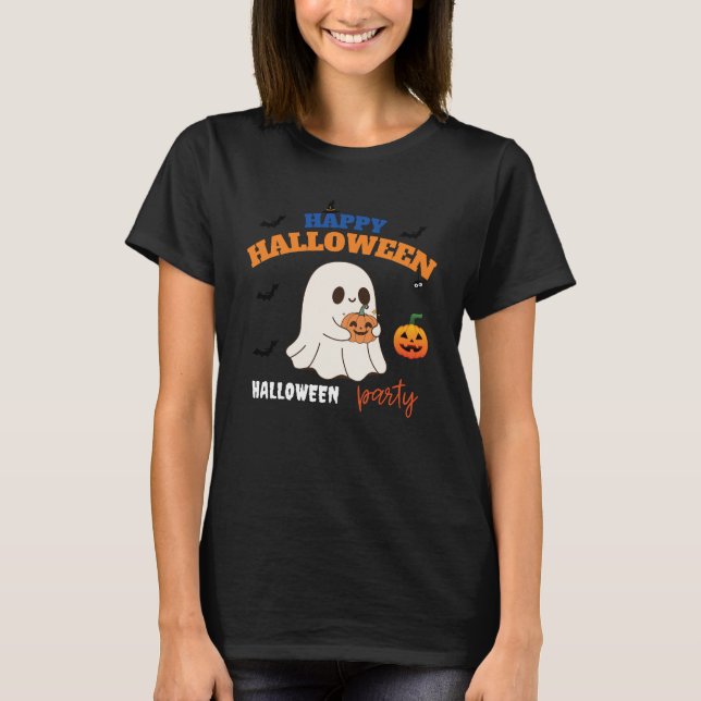 Happy Halloween Party Ghost T-Shirt (Vorderseite)