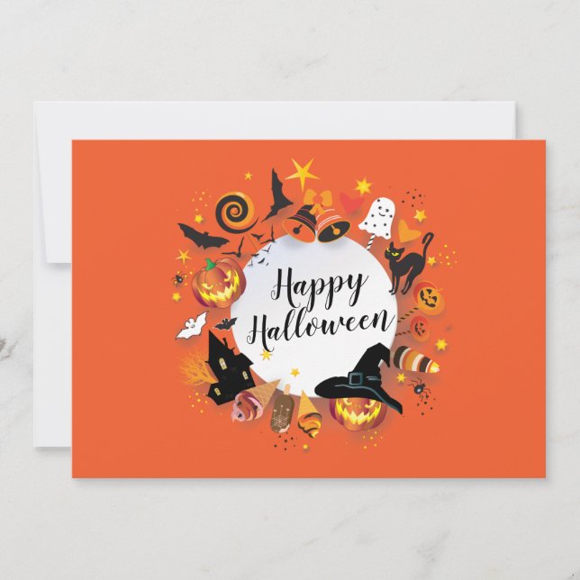 Happy Halloween Party Holiday moderne Design Einladung (Vorderseite)