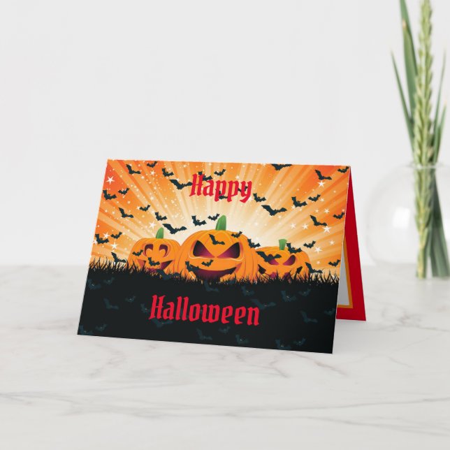Happy Halloween Party Karte (Vorderseite)