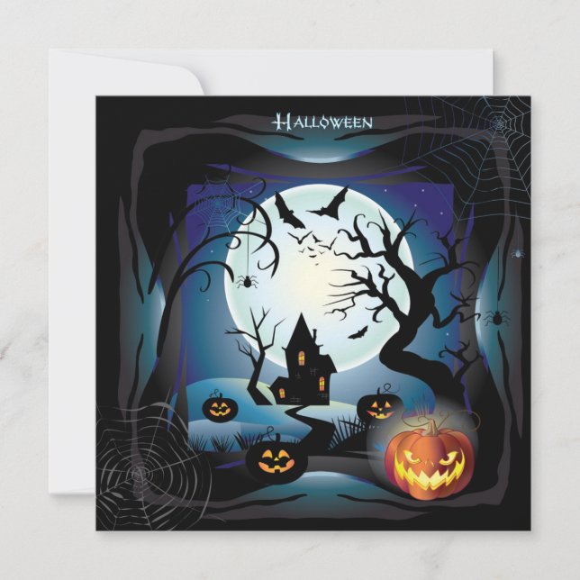 Happy Halloween Party "Leckerei oder Trick" Karte (Vorderseite)