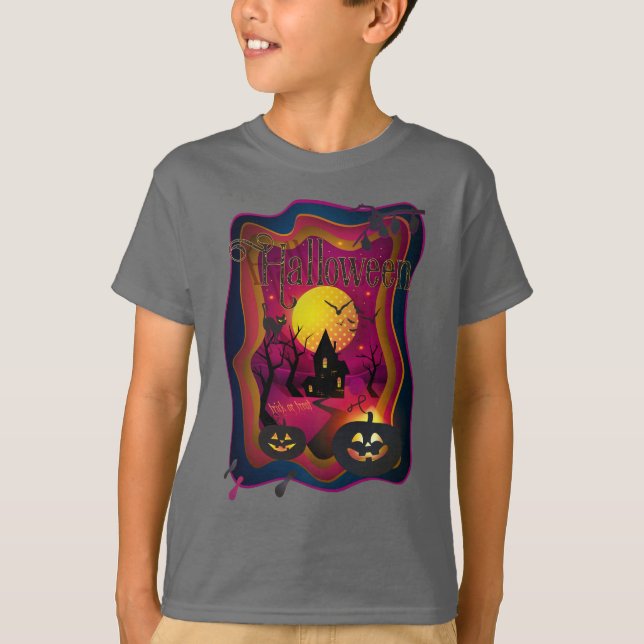 Happy Halloween Party "Leckerei oder Trick" Nachtv T-Shirt (Vorderseite)