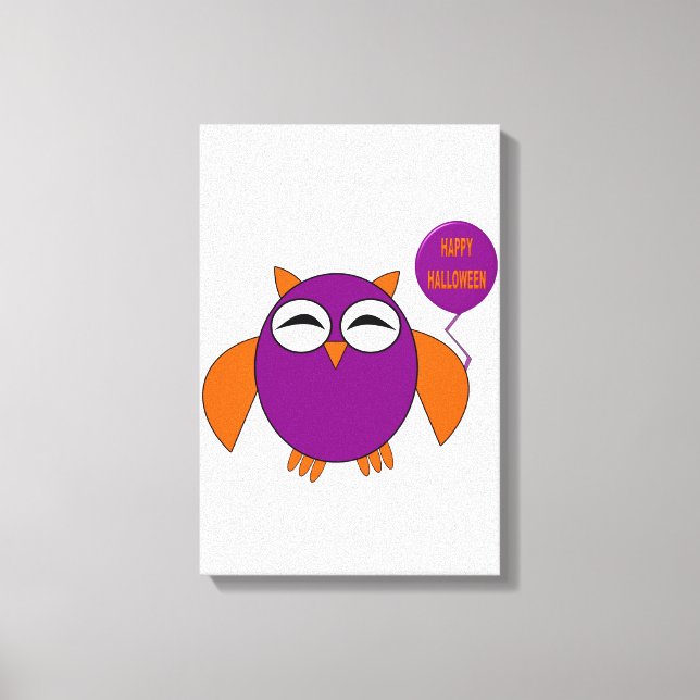 Happy Halloween Party Owl Canvas Print Leinwanddruck (Vorderseite)