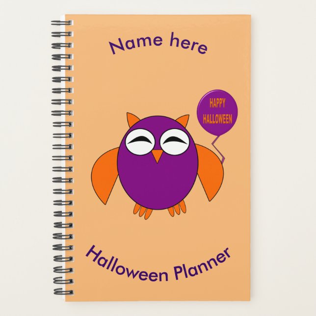Happy Halloween Party Owl Custom Planner Planer (Vorderseite)