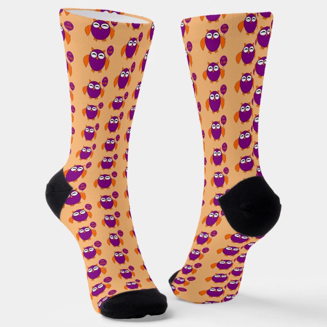 Happy Halloween Party Owl Gemustert Socken (Gewinkelt)