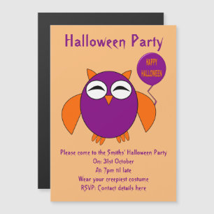 Happy Halloween Party Owl Magnetic Party lädt ein Magneteinladung