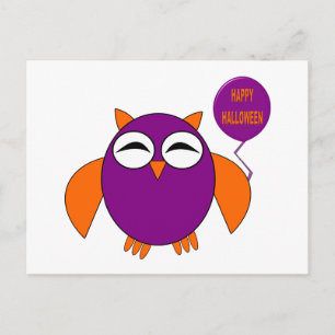 Happy Halloween Party Owl Postcard Feiertagspostkarte
