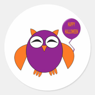 Happy Halloween Party Owl Stickers