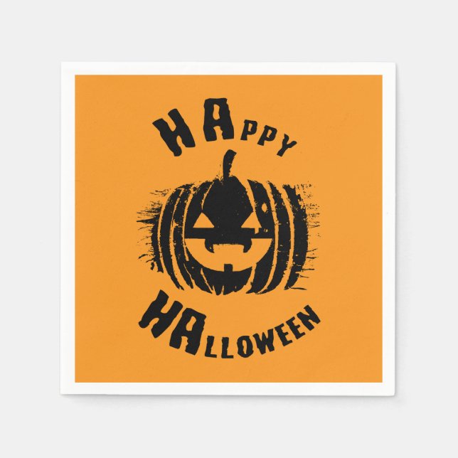 Happy Halloween Party Pumpkin Serviette (Vorderseite)