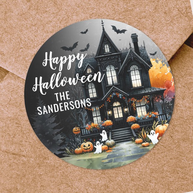Happy Halloween Party Runder Aufkleber (Happy Halloween Party Classic Round Sticker)