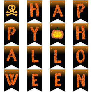 Happy Halloween Party Spinnennetz spooky Typografi Wimpelkette