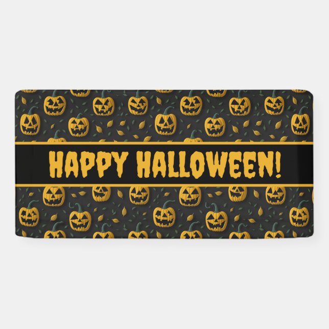Happy halloween Party spooky Kürbis Cartoon dunkel Banner (Horizontal)