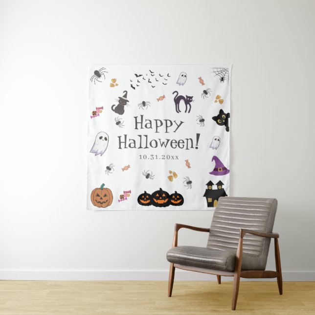 Happy Halloween Party Wandteppich (Beispiel)
