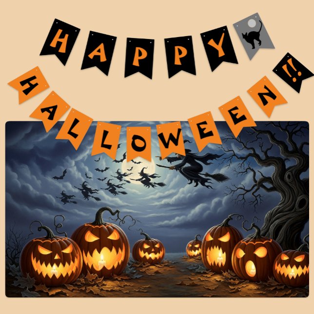 Happy Halloween Party Wimpelkette (Happy Halloween bunting flags banner)