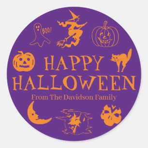 Happy Halloween Pate Runder Aufkleber
