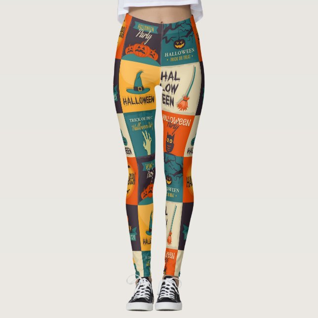 Happy Halloween Pattern Leggings (Vorderseite)