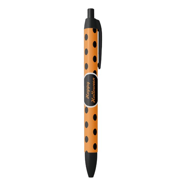 Happy Halloween Pens (Orange & Black) Kugelschreiber (Unterseite (Vertikal))