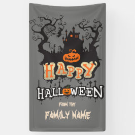 Happy Halloween Personalizable Familienname Custom Banner