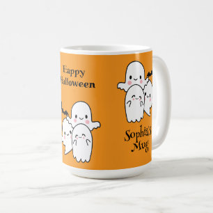 Happy Halloween Personalize NAME Ghosts Bat Kaffeetasse