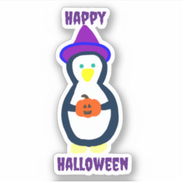 Happy Halloween Pinguin Aufkleber